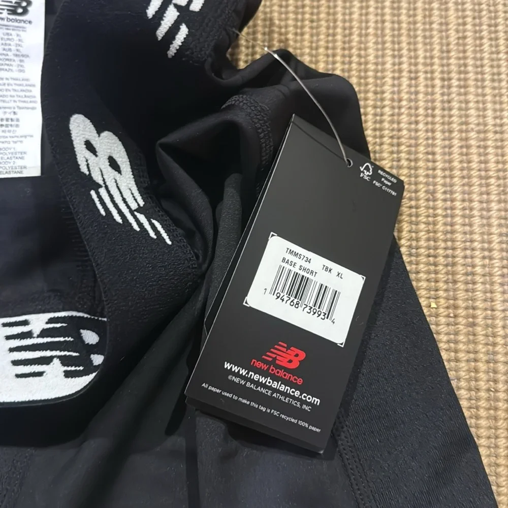 New Balance Black Men's Compression Boxer Briefs with White Logo Waistband